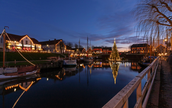 Weihnachtsmarkt in Carolinensiel an der Nordsee, Deutschland