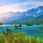 Eibsee in den Bergen Bayerns in Deutschland