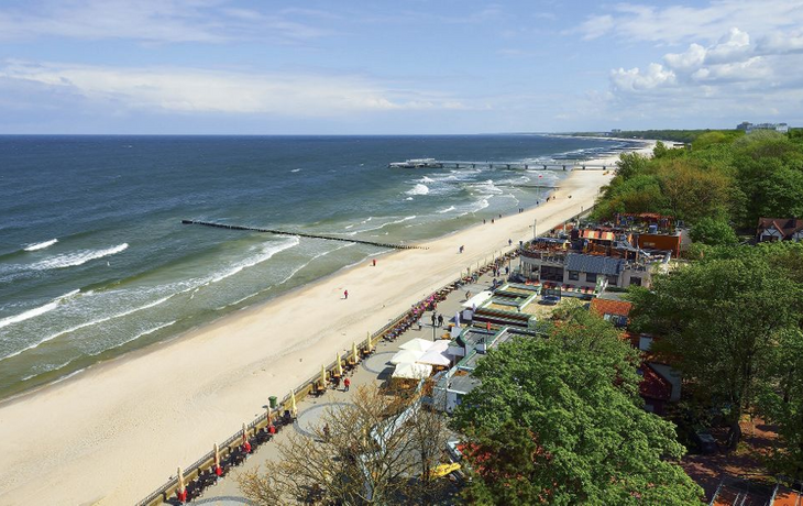 Kolobrzeg,Polnisch spa,Blick auf die Seebrücke
