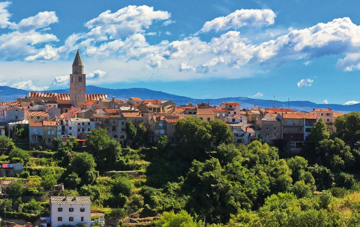 Adriatic Town of Vrbnik panoramic view