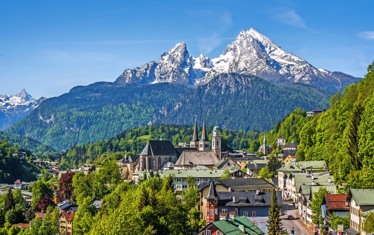 Berchtesgaden mit Watzmann im Frühjahr