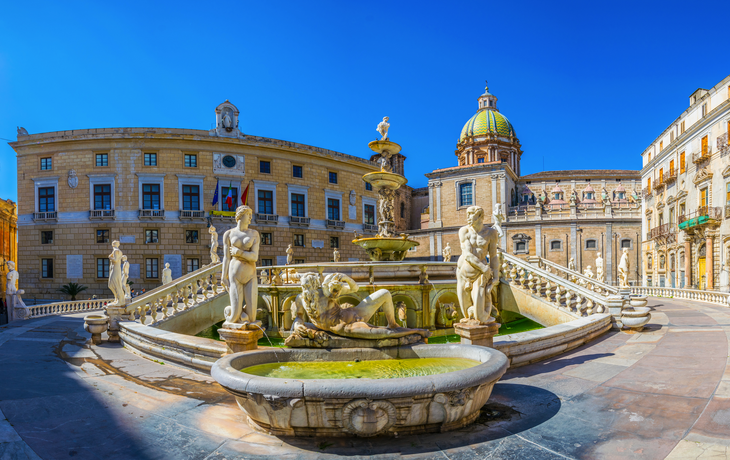 Pretoria Brunnen in Palermo auf Sizilien, Italien