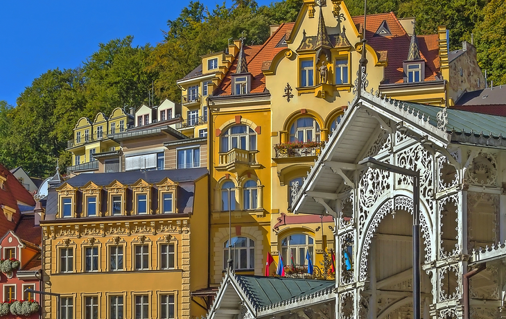 Stadtzentrum von Karlovy Vary, Tschechische Republik