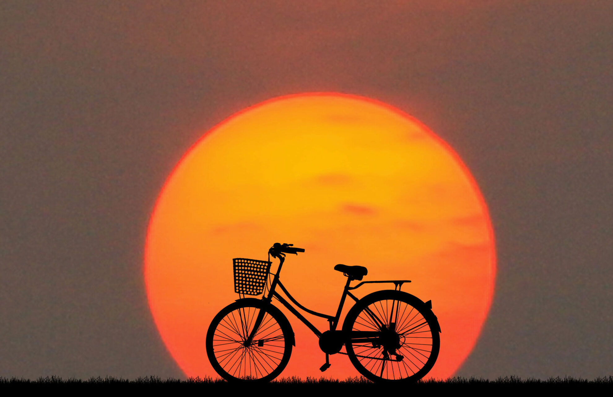 Fahrrad im Sonnenuntergang